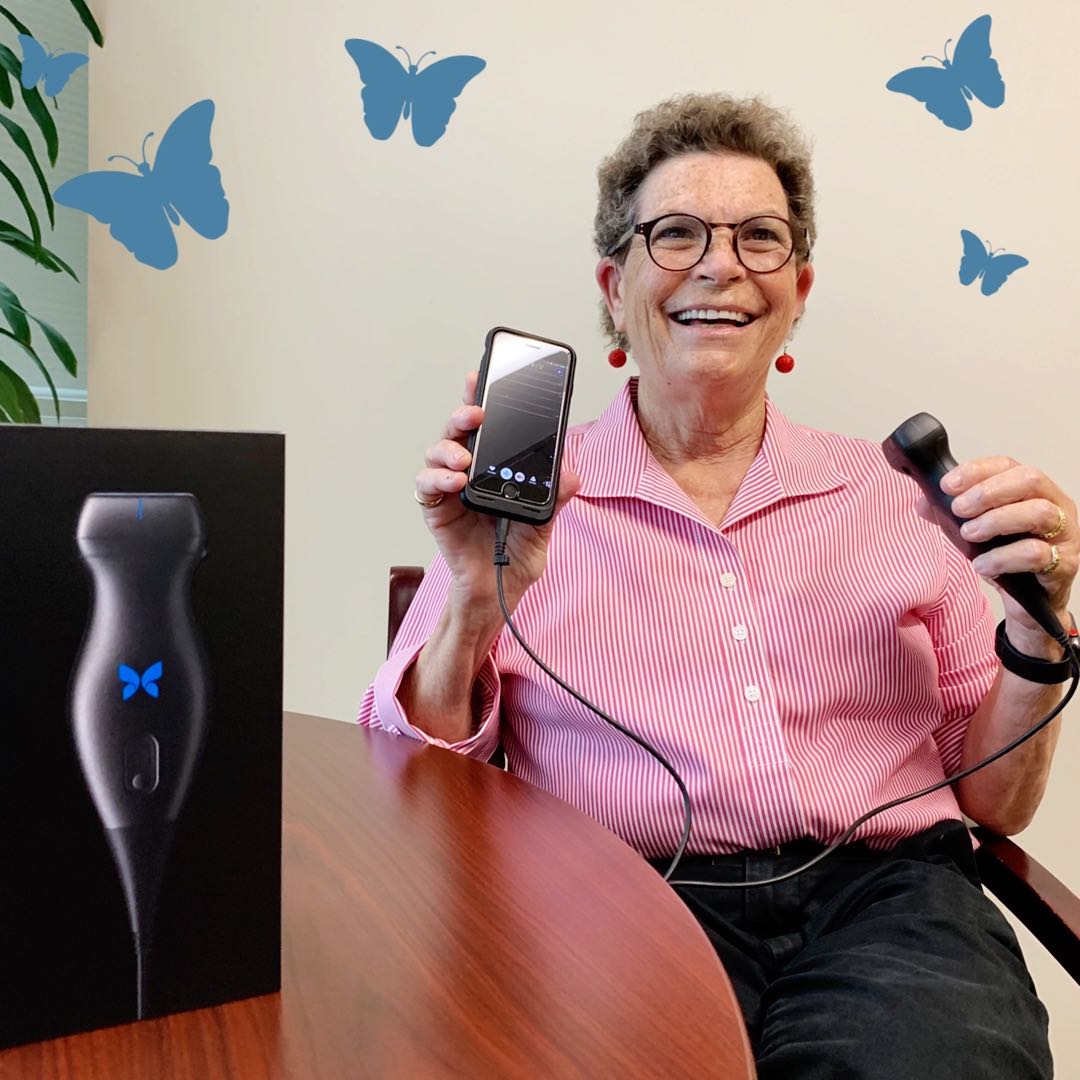 Susan Love with the new Butterfly Ultrasound